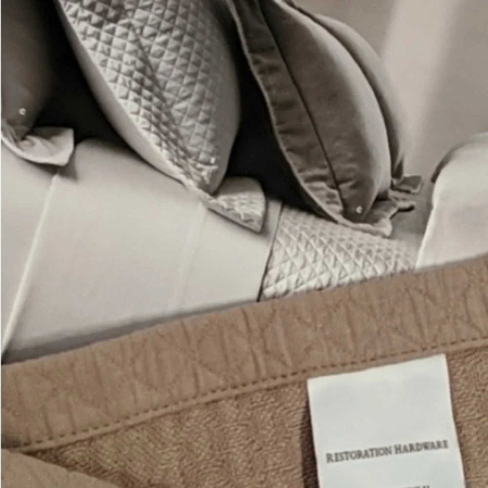 Restoration Hardware Quilted Pillow Cover - Taupe